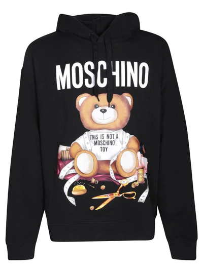 Moschino Printed Hoodie In Black