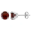 MIMI & MAX 3 1/5CT TGW GARNET SOLITAIRE STUD EARRINGS IN STERLING SILVER