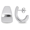Mimi & Max 21mm Semi-hoop Earrings In Sterling Silver In White