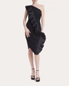 ONE33 SOCIAL WOMEN'S MERCER RUCHED PLEATED RUFFLE DRESS
