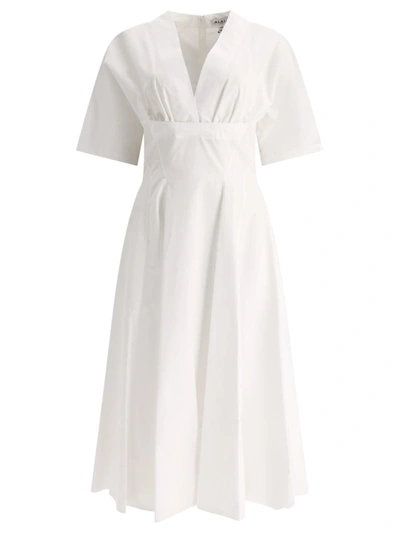 Alaïa Poplin Dress In White