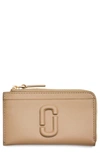 Marc Jacobs The Top Zip Multi Leather Card Holder In Camel
