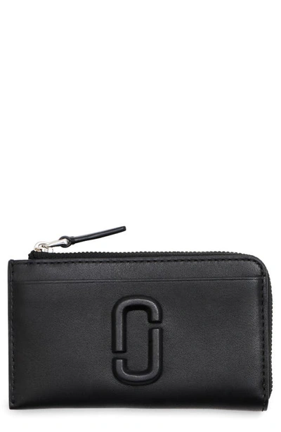 Marc Jacobs The Top Zip Multi Leather Card Holder In Black