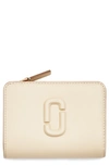 Marc Jacobs The Mini Compact Leather Bifold Wallet In Cloud White