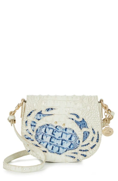 Brahmin Briar Croc Embossed Leather Crossbody Bag In Coconut Milk