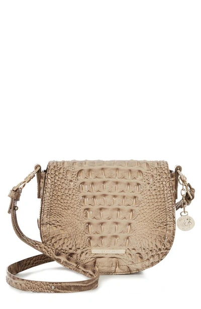 Brahmin Briar Croc Embossed Leather Crossbody Bag In Sesame Ombre Melbourne