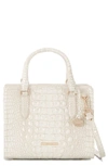 Brahmin Cami Croc Embossed Leather Satchel In Coconut Milk