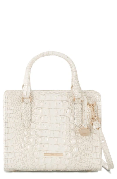 Brahmin Cami Croc Embossed Leather Satchel In Coconut Milk