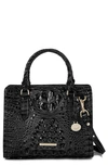 Brahmin Cami Croc Embossed Leather Satchel In Black