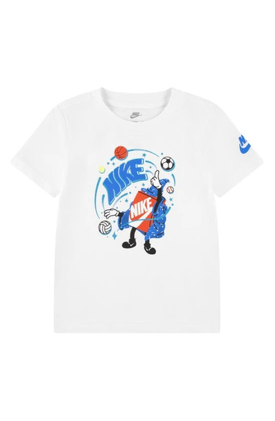 Nike Kids' Boys White Cotton Magic-print T-shirt