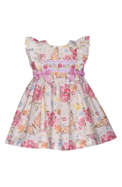 Iris & Ivy Babies' Butterfly Floral Smocked Ruffle Dress & Bloomers Set In Multi