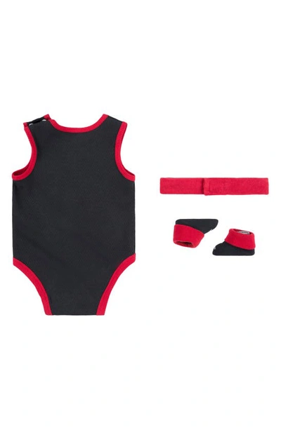 Jordan 3-piece Mesh Jersey Bodysuit Box Set Baby 3-piece Bodysuit Box Set In Black