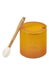 Le Creuset Stoneware Honey Pot & Dipper In Nectar