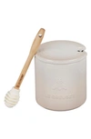 Le Creuset Stoneware Honey Pot & Dipper In Meringue