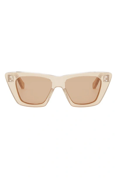 Celine Logo Acetate Cat-eye Sunglasses In Transparent Light Orange