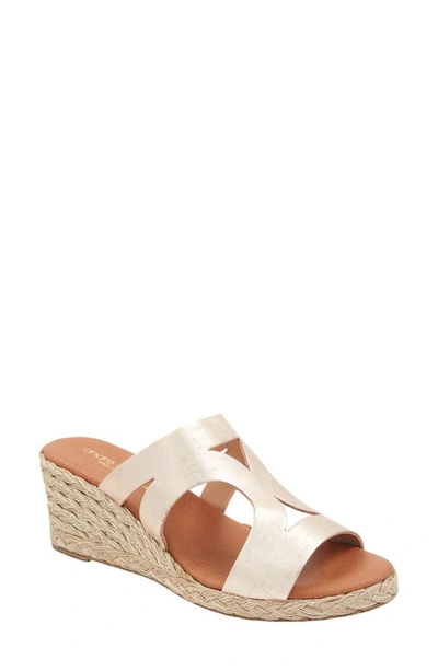 Andre Assous Addison Espadrille Wedge Sandal In Platino
