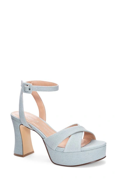 Chinese Laundry Theena Metallic Platform Sandal In Light Blue