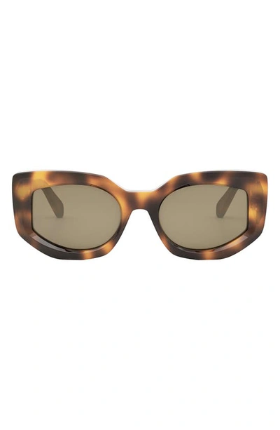 Celine Butterfly 54mm Sunglasses In Blonde Havana/brown Solid