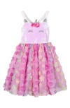 Zunie Kids' Unicorn Sequin Bodice Party Dress In Pink Multi