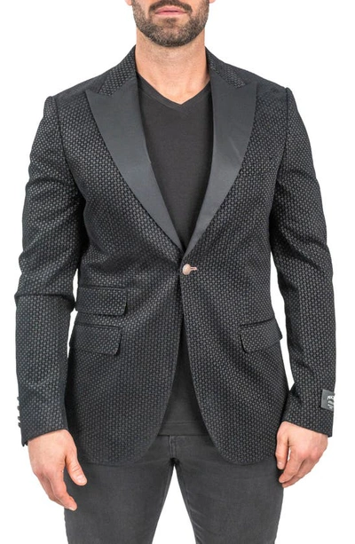 Maceoo Interrupted Black One-button Sport Coat