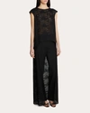 AMIR TAGHI WOMEN'S KRISTEN EMBROIDERED SIDETAIL TOP