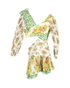 ZIMMERMANN GOLDEN SURFER FLORAL CUTOUT MINI DRESS IN MULTICOLOR POLYESTER