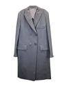 JOSEPH TAILORED DOUBLE-BREASTED LONG COAT IN LIGHT BLUE COTTON
