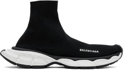 Balenciaga 3xl Sock Logo-print Stretch-knit Slip-on Sneakers In Black