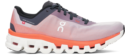 On Cloudflow 4 Rubber-trimmed Mesh Running Sneakers In Quartz | Flame