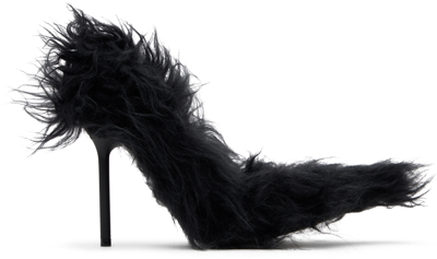 BALENCIAGA BLACK FLEX FUR 110MM HEELS