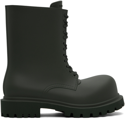 Balenciaga Steroid Combat Boots In 1025 Dark Khaki