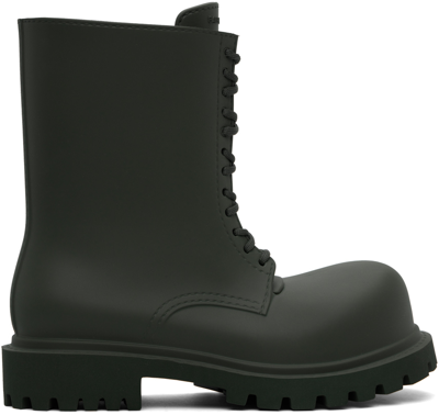 Balenciaga Steroid Combat Boots In Green