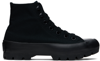 CONVERSE BLACK CHUCK TAYLOR LUGGED HIGH TOP SNEAKERS