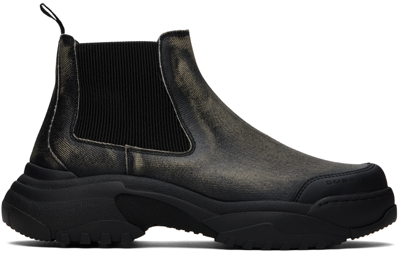 Gmbh Black Faded Chelsea Boots In Dusky Yeso Canvas