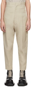 RICK OWENS OFF-WHITE DIRT COOPER TROUSERS
