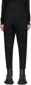 Rick Owens Black Dirt Cooper Trousers In 09 Black