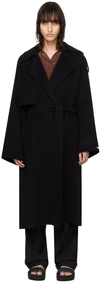 Max Mara Black Fiore Coat In 013 Black