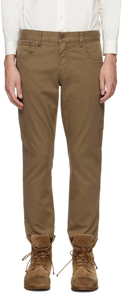 Ralph Lauren Purple Label Taupe Five-pocket Trousers In Dark Taupe