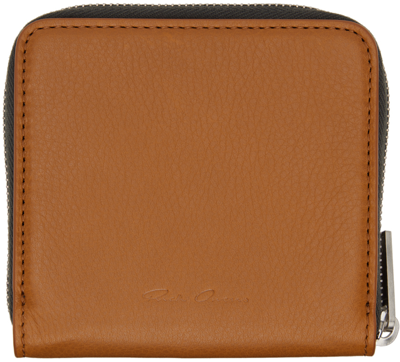 Rick Owens Orange Zipped Wallet In 53 Clay