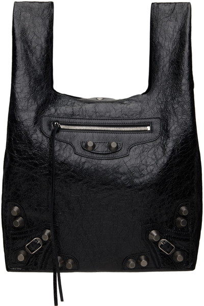 Balenciaga Le Cagole Leather Shoulder Bag In Black