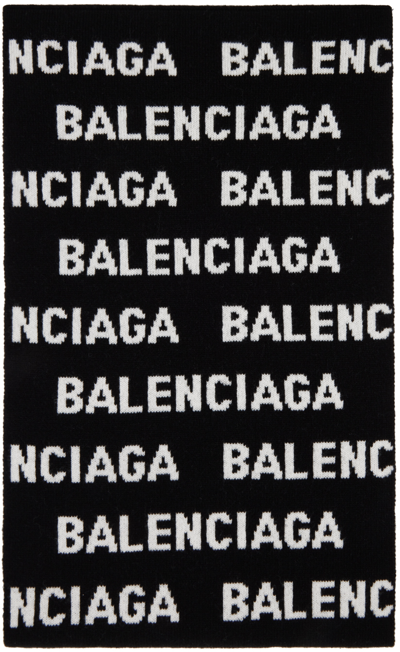 Balenciaga Black & White All Over Scarf