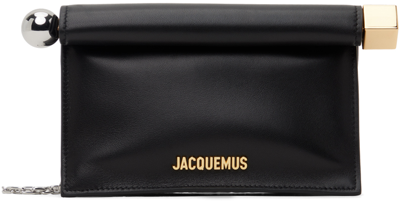 Jacquemus Black Les Sculptures 'la Petite Pochette Rond Carré' Pouch In 990 Black