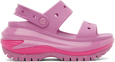 Crocs Pink Mega Crush Sandals In Bubble