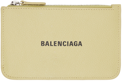 Balenciaga Yellow Cash Large Long Coin & Card Holder In 7660 Butter Yellow/