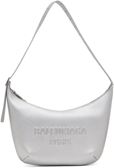 Balenciaga Silver Mary-kate Sling Bag In 8110 Silver