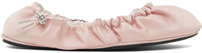 Rombaut Pink Aura Ballerina Flats In Pink Satin