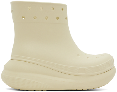 Crocs Off-white Crush Boots In Bone