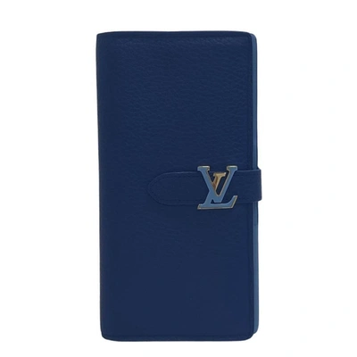 Pre-owned Louis Vuitton Capucines Leather Wallet () In Blue