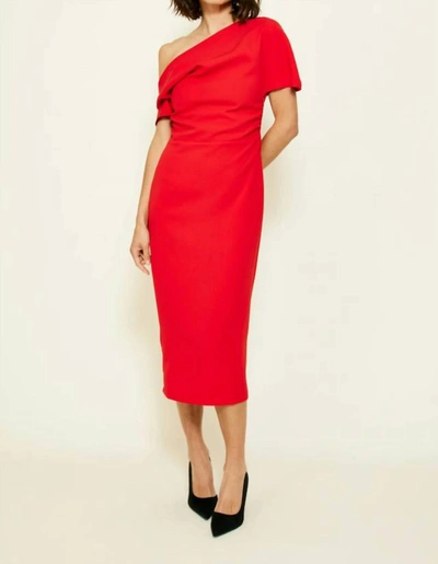 Line And Dot Phillipa Midi Dress In Red