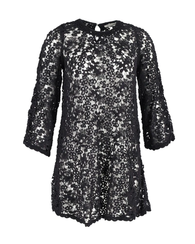 Isabel Marant Sheer Lace Dress In Black Polyester